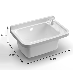 Évier mural commercial avec distributeur pour extérieur 50x35x24 - Product Image 2