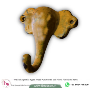 Gros jaune en détresse couleur éléphant animaux mur manteau et chapeau crochets porte-clés cintre très pas cher prix de gros disponible - Product Image 1