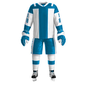 Venta al por mayor de alta calidad sublimación Jersey uniforme de hockey sobre hielo nuevo diseño camisa de hockey sobre hielo y pantalones cortos transpirables hombres hockey sobre hielo - Product Image 6