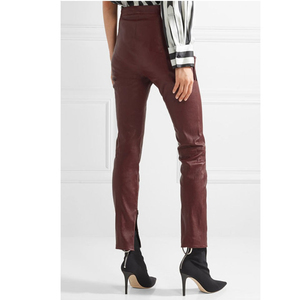 Pantalon en cuir pour femmes, nouvelle mode, coloré, extensible, ourlet fendu, taille haute, PU faux cuir, bas décontractés, pantalon en cuir pour femmes - Product Image 4