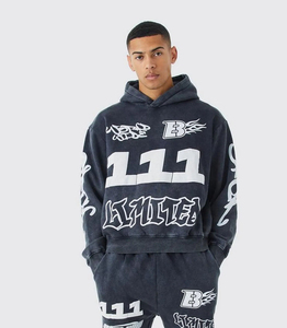 Al por mayor OEM mejores fabricantes última moda hombres Slim Fit chándales personalizados de alta calidad en relieve francés Terry hombres chándales - Product Image 5