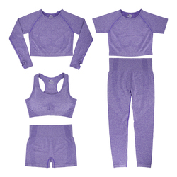 Ensemble 2 pièces de leggings de yoga taille mi-haute Mowin Sexy Sports, impression personnalisée, sans couture, respirant, polyester/coton, vêtements de yoga pour femmes - Product Image 6