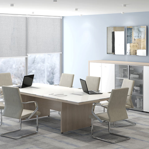 Mesa de entrevista para reuniones de diseño italiano de primera calidad, escritorio grande de madera maciza para áreas ejecutivas - Product Image 6