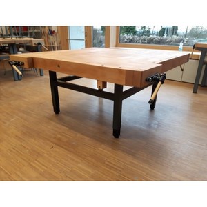 Établi Herkules taille spéciale 1500 x 1500 x 50 mm LxTxH avec 4 postes de travail - Product Image 1