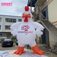 Grand Coq Gonflable Blanc pour Décoration Publicitaire