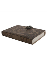 Cuaderno de Viaje Retro Vintage, Tapa de Cuero Repujado, Diario sin Líneas, Cierre con Candado, Encuadernación Cosida a Caballete, para Acuarelas, 120 Páginas, Regalo