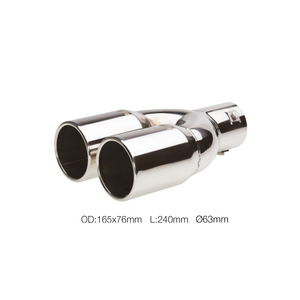 Terminal redondo de 63 mm de diámetro, doble, de acero inoxidable - Product Image 1