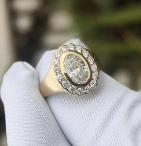 รอยัล1.11CT VS1รูปไข่และกลมตัดในห้องปฏิบัติการที่ปลูกเพชรข้อเสนอวินเทจแหวนทอง14K สีเหลืองงานหมั้นปาร์ตี้สำหรับเครื่องประดับที่สมบูรณ์แบบ - Product Image 6