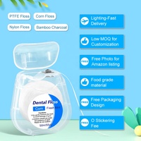 Fil dentaire personnalisable en gros OEM, saveur menthe, ciré, 50 m, charbon de bambou, maïs, PTFE, nylon