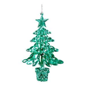 Décoration suspendue de Noël et du Nouvel An, unique, créative, de haute qualité, transparente, bleu royal, en acrylique, ornement d'arbre 2D à découpe diamantée - Product Image 3