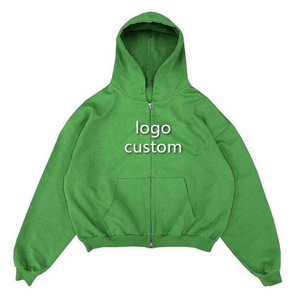 High Quality <b>French</b> Terry Oversized Drop Shoulder Mens Hoodie Custom Full Zip 100% Cotton Men Heavyweight Hoodies Outdoor - Product Image 4
