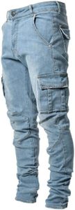 2024 Fashion <b>Men</b> Stylish Solid Cargo <b>Jeans</b> Comfortable JOGGERS <b>Men's</b> Denim <b>Jeans</b> Multi-Pocket 100% Cotton <b>Jeans</b> Pant for Unisex - Product Image 5