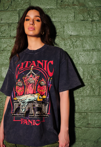 Vente chaude de qualité supérieure 100% coton goutte épaule surdimensionné T-Shirt femme Design personnalisé multicolore imprimé 240 GSM - Product Image 5