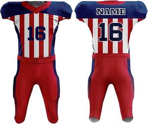 Uniformes de football américain de qualité à l'exportation avec nom et numéro personnalisés imprimés par sublimation - Product Image 1
