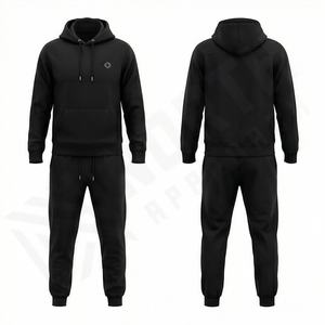 Conjunto Deportivo de Invierno para Hombre, 100% Algodón, con Capucha, Color Sólido, Logotipo Personalizado, Tela Transpirable, para Gimnasio, Fitness, Running y Actividades al Aire Libre - Product Image 1