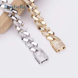 Hip Hop 14mm Iced Cuban Link <b>Bracelet</b> For Women 14K <b>White</b> <b>Gold</b> Plated Cuban Link <b>Bracelet</b> For <b>Men</b> - Product Image 4