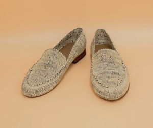 Mocasines de rafia negros y naturales tejidos a mano para hombre, zapatos artesanales marroquíes, calzado ecológico sin cordones - Product Image 1