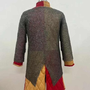 Cotte de mailles de chevalier médiéval à rivets plats, anneaux en acier doux de 9 mm avec rondelle plate, armure de reconstitution historique pour événements de cosplay - Product Image 3