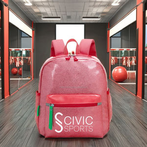 Mini mochila con purpurina brillante personalizada para niñas Cheer Team con lentejuelas coloridas y cierre de cremallera y forro de poliéster - Product Image 1