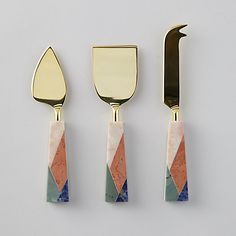 Ensemble d'outils uniques et élégants pour couteaux à fromage manche en résine et couverts à fromage en acier inoxydable pour épandeur de fromage et spatule à fromage - Product Image 4