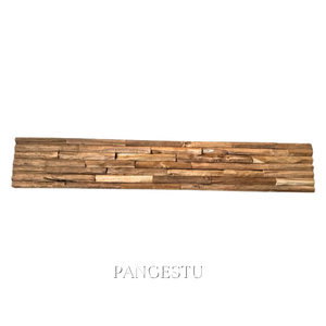 Panel de Pared de Madera de Teca Reciclada Natural, Decoración Interior Rústica Geométrica Moderna que Absorbe el Sonido para el Hogar, Cafetería, Restaurante - Product Image 1