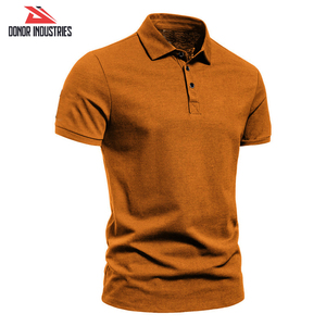 เสื้อโปโลแขนสั้นผ้าถักแบบติดกระดุมสไตล์ลำลองสำหรับฤดูร้อนผลิตตามสั่ง - Product Image 2
