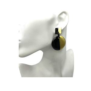 ต่างหูทรงรีสีดำทันสมัย ทำจากเขาควาย เป็นมิตรกับสิ่งแวดล้อม สำหรับผู้หญิง ขายดีที่สุด เหมาะสำหรับเป็นของขวัญวันครบรอบ - Product Image 2