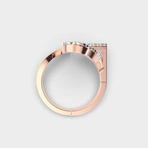 Anillo de Compromiso con Diamante Cultivado en Laboratorio de Corte Redondo de 1.0 Quilates, Anillo de Boda de Banda Abierta Único para Mujer, Diseño Moderno, Joyería Fina de Fábrica - Product Image 2