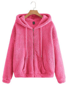 Ventes en gros de sweats à capuche en sherpa pour femmes, service OEM ODM, tissu doux, style streetwear, léger, en sherpa polaire pour femmes - Product Image 2