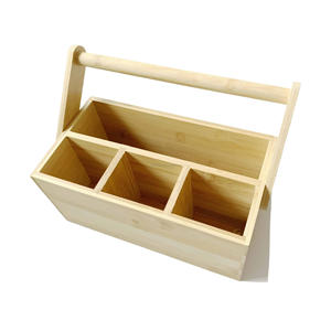 Caddy de madera con asa, organizador de condimentos, artículo al por mayor, nuevo diseño, bambú Natural, artesanía india, artículo decorativo para el hogar - Product Image 5
