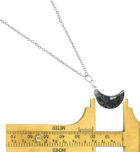 Collier croissant de lune en argent sterling 925 fait à la main avec pierre de soleil noire plaqué or cadeau de mariage en pierres précieuses fines pour les femmes - Product Image 6