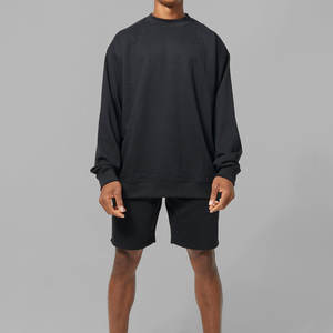 Sweat-shirt surdimensionné léger vierge avec logo personnalisé au prix de gros T-shirts surdimensionnés en coton mélangé de haute qualité pour hommes - Product Image 1