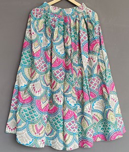 กระโปรงยาวผ้าฝ้ายลายดอกไม้ของผู้หญิงสวยเอวระบายอากาศและยืดได้ตามธรรมชาติ - Product Image 4