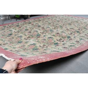 พรม10.5ft สไตล์วินเทจขนาดใหญ่7.1ชิ้น X พรมตุรกีพรมขนสัตว์สีชมพูทำด้วยมือพรมปูพื้นในห้องดีไซน์โถงทางเดินทรงสี่เหลี่ยม - Product Image 5