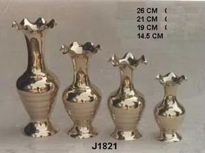 แจกันดอกไม้ทองเหลืองชั้นเลิศของตกแต่งที่ทำด้วยมือหรูหราสำหรับห้องรับประทานอาหารห้องนอนและสำนักงานตกแต่งโต๊ะ - Product Image 2