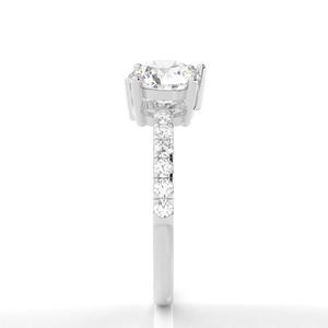 Anillos DE BODA apilables de compromiso con tachuelas de diamante cultivado en laboratorio redondos y marquesa de oro sólido blanco de 14K 18k de plata personalizada Toi Et Moi - Product Image 4