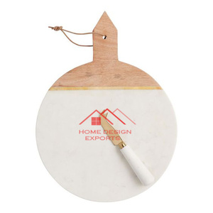 Tabla de cortar y queso de mármol Natural y madera hecha a mano, accesorios de cocina para uso doméstico, Hotel, corte de queso - Product Image 2