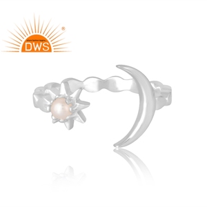 Best Selling 925 Sterling Silver Natural <b>Pearl</b> Gemstone <b>Ring</b> Custom Jewelry For Women Gift For Her - Product Image 3