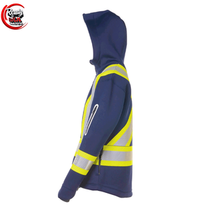 Sweat à capuche à manches longues réfléchissant haute visibilité imperméable de haute qualité pour hommes - Product Image 3