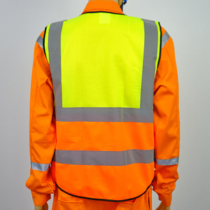 Gilet de sécurité vert réfléchissant gilet de travail en polyester haute visibilité pour unisexe pour la sécurité de la construction vêtements de sécurité pour le jardinage - Product Image 4