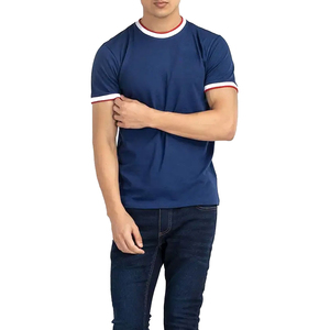 2024 élégant hommes plaine coton T-Shirts col rond respirant grande taille T-Shirts confortable étiré conception - Product Image 1