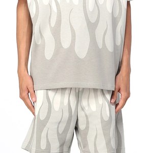 Conjunto de camiseta y pantalones cortos estampados informales para hombre Cómodo manga corta y transpirable Colección de verano Precio bajo - Product Image 3