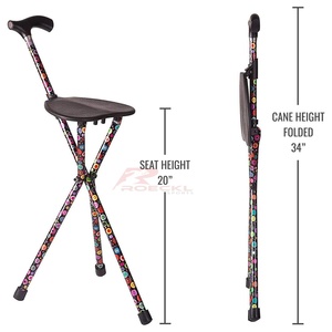 Premium siège de marche bâton pliable mobilité canne chaise léger cadre en aluminium design confortable en gros extérieur - Product Image 1