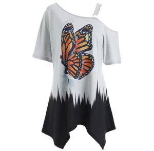 Camiseta de manga corta con estampado personalizado para mujer, ropa informal de algodón occidental XXL - Product Image 1