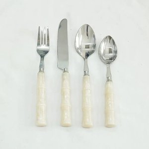 Popular PVD Gold-Coated <b>Black</b> Enamel Handle Metal Flatware Set Wedding Dinnerware Tabletop <b>Cutlery</b> for Home & Hotels - Product Image 6