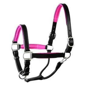 <b>Halter</b> Supper Quality Genuine Leather Horse <b>Halter</b> with Pink Soft Neoprene Padded Nose Band and Neck Band - Product Image 4