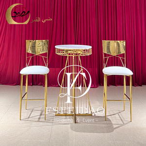 Muebles de Club Modernos de Lujo, Taburete Alto de Acero Inoxidable con Cojín Azul para Bar en Casa, Comedor, Uso en Exteriores y Hoteles - Product Image 6