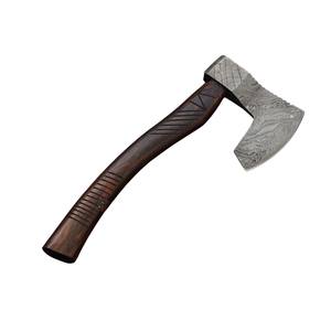 Hacha de Acero de Damasco Forjado de Primera Calidad con Mango de Madera de Palisandro y Hermoso Funda de Cuero, Hacha Resistente para Proyectos de Bricolaje - Product Image 1