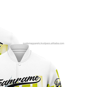 Custom wool <b>varsity</b> <b>jacket</b> with leather sleeves featuring vibrant embroidery and windproof stand collar for teams - Product Image 4