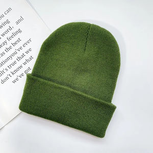 Gorro de punto suave para uso diario, gorro de Color sólido con puños plegados, gorro Unisex cálido y cómodo para invierno y otoño, moda callejera - Product Image 2